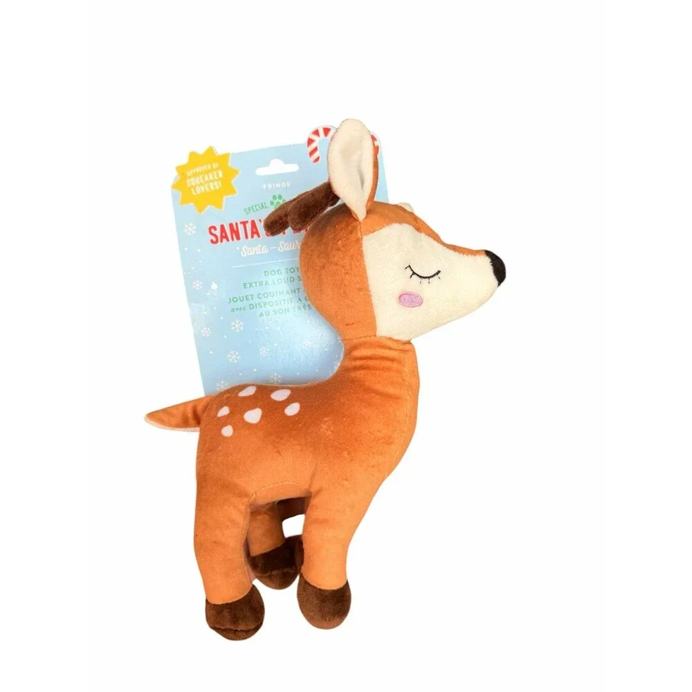 New holiday Christmas plush reindeer dog toy PetShop by Fringe Studio